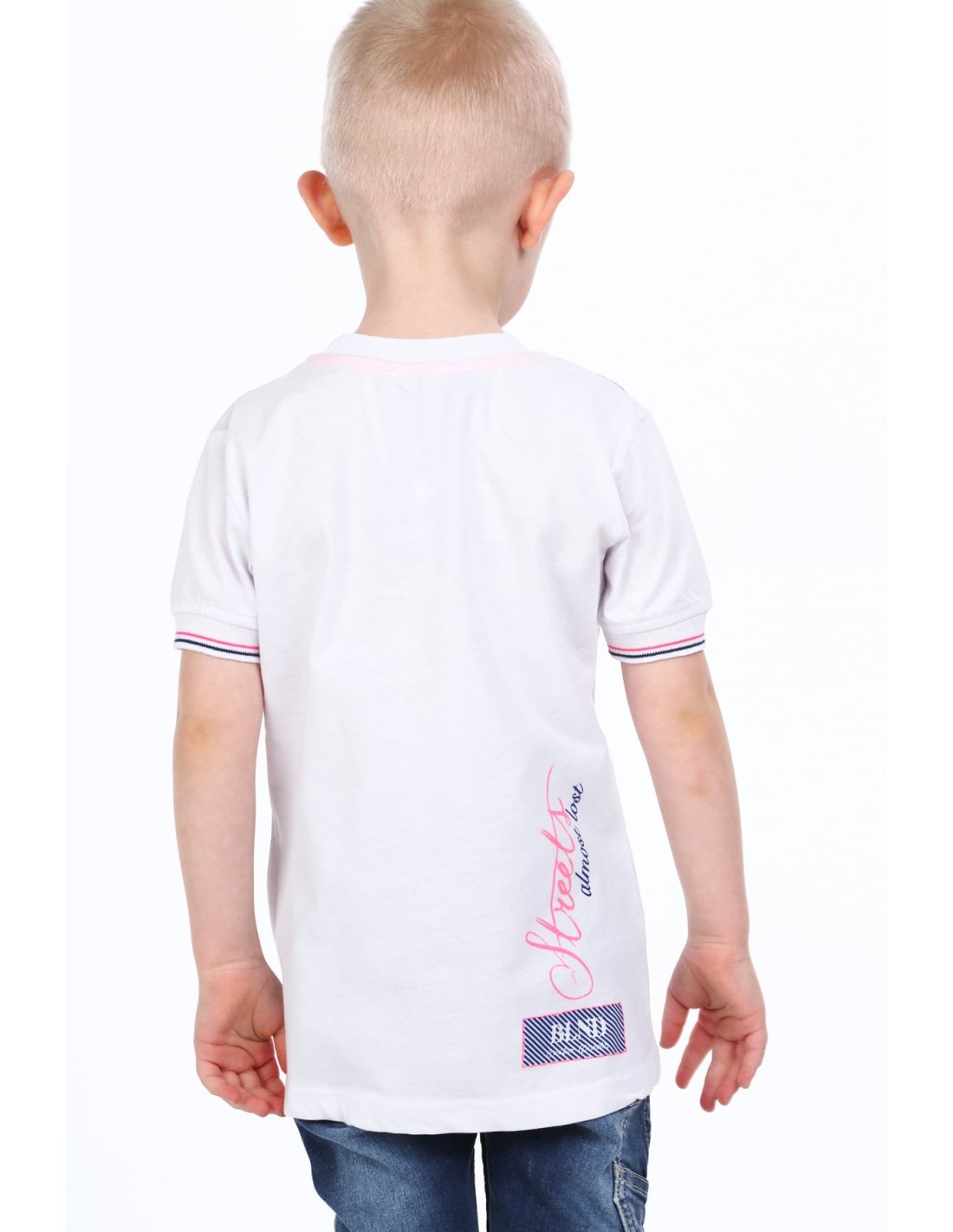 Weißes Jungen-T-Shirt mit Aufschrift NDZ7357 – Online-Shop – Boutique